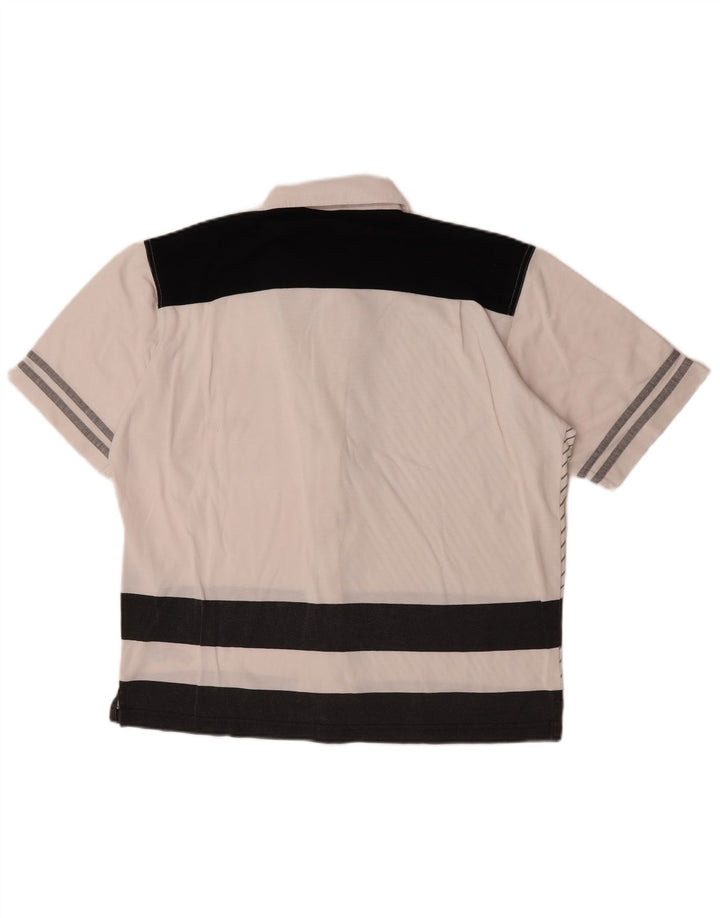 Camisa masculina Lotto manga curta solta ajuste pequeno poliéster branco colorblock