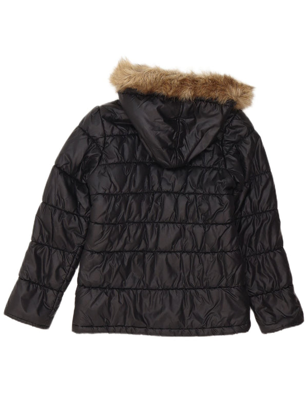 Casaco acolchoado com capuz para menina Puma 11-12 anos preto poliéster
