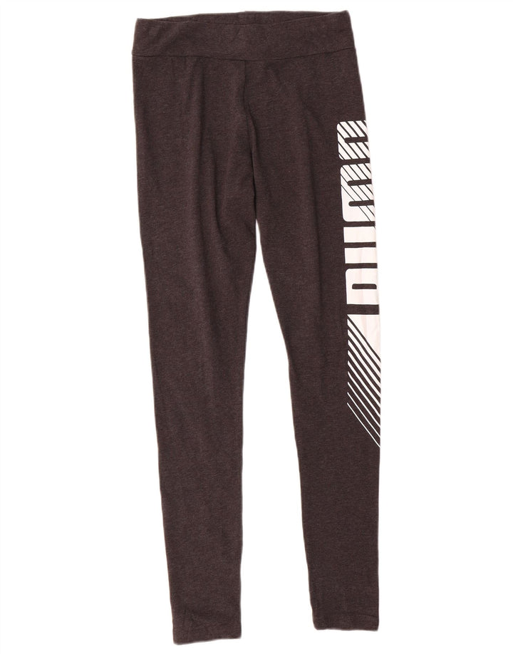 Leggings Puma Feminino UK 10 Pequeno Algodão Cinza