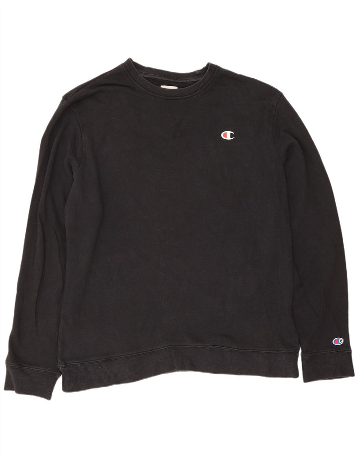 Champion moletom masculino jumper grande algodão preto