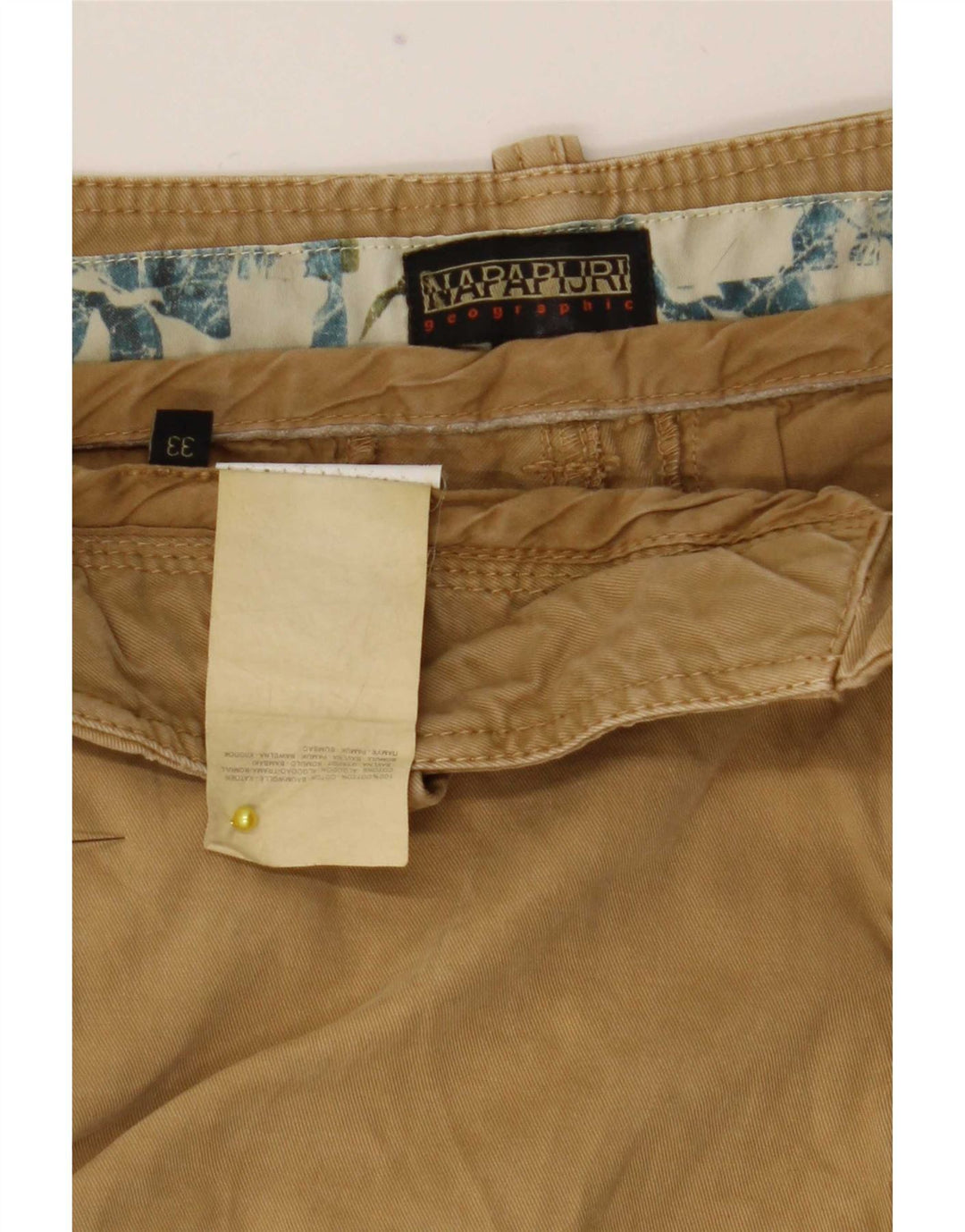 Shorts cargo masculino Napapijri W33 algodão bege médio