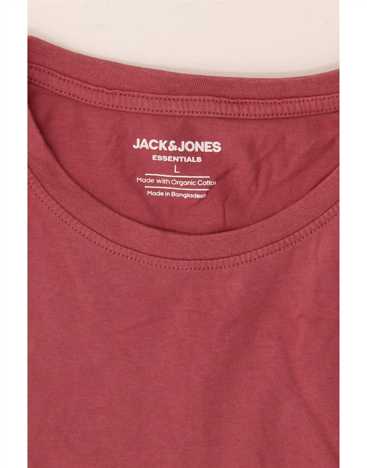 JACK & JONES Mens T-Shirt Top Large Burgundy Vintage Jack & Jones and Second-Hand Jack & Jones from Messina Hembry 