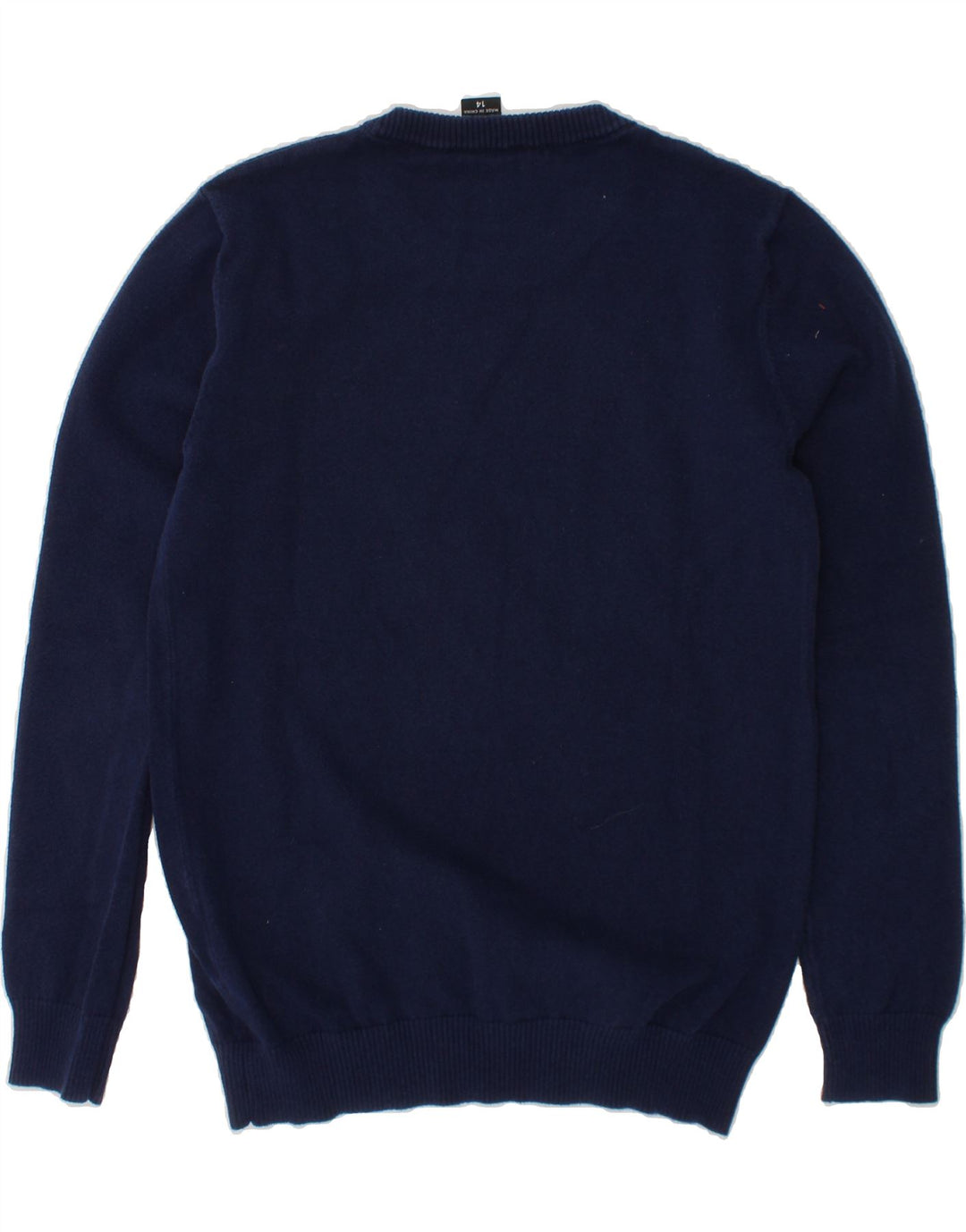 GUESS Boys Graphic Crew Neck Jumper Sweater 13-14 Years Navy Blue Cotton Vintage Guess and Second-Hand Guess from Messina Hembry 