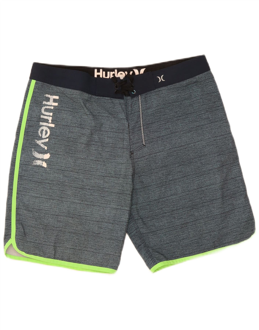 Shorts de natação masculino Hurley gráfico grande poliéster listrado azul