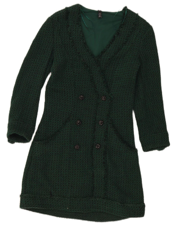 Zara Womens Trafaluc Double Breasted Sheath Dress UK 10 Small Green