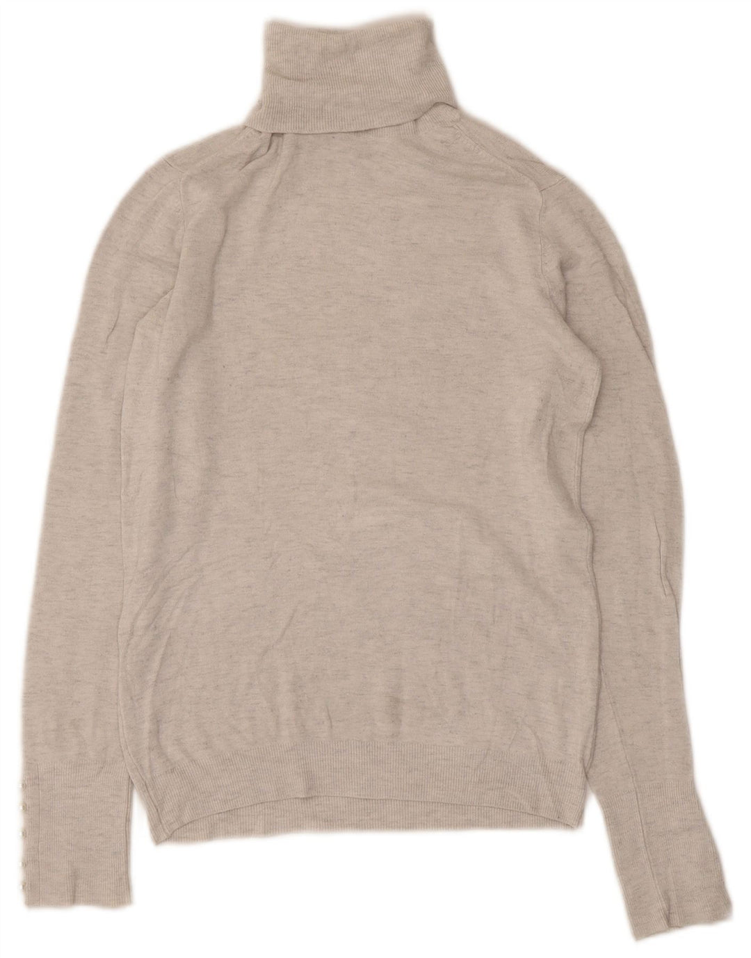 Zara Suéter feminino com gola redonda e gola redonda, Reino Unido 12, cinza médio