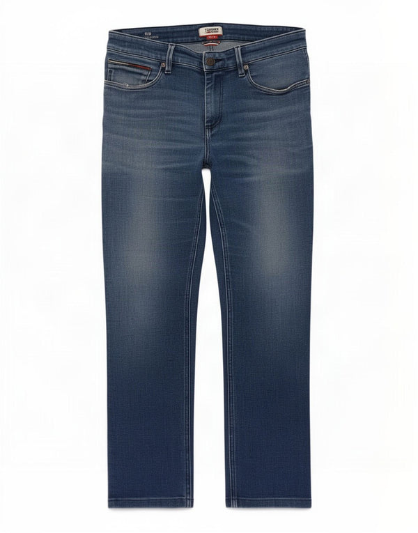 Jeans retos femininos Tommy Hilfiger W32 L27 algodão azul