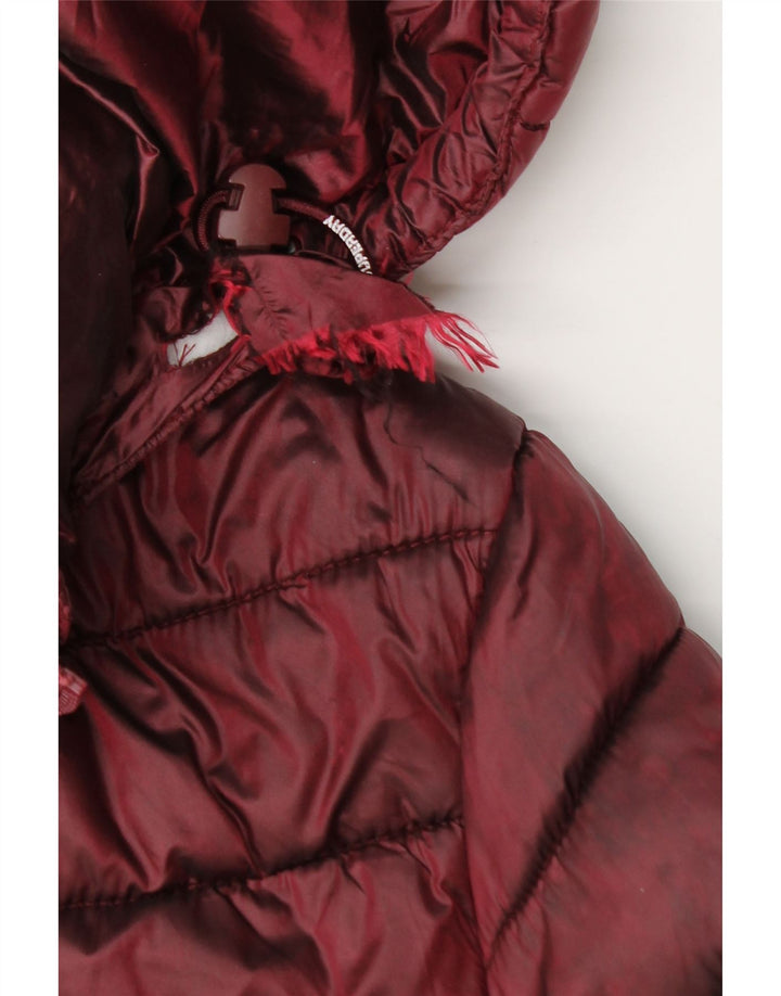 Jaqueta acolchoada com capuz feminina Superdry UK 14 médio Borgonha Nylon