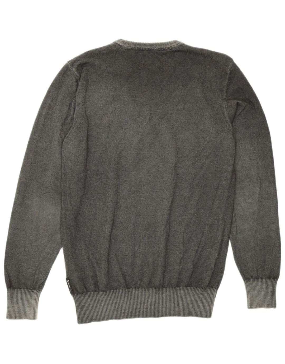 Suéter masculino Armani com gola redonda, verde médio, lã nova
