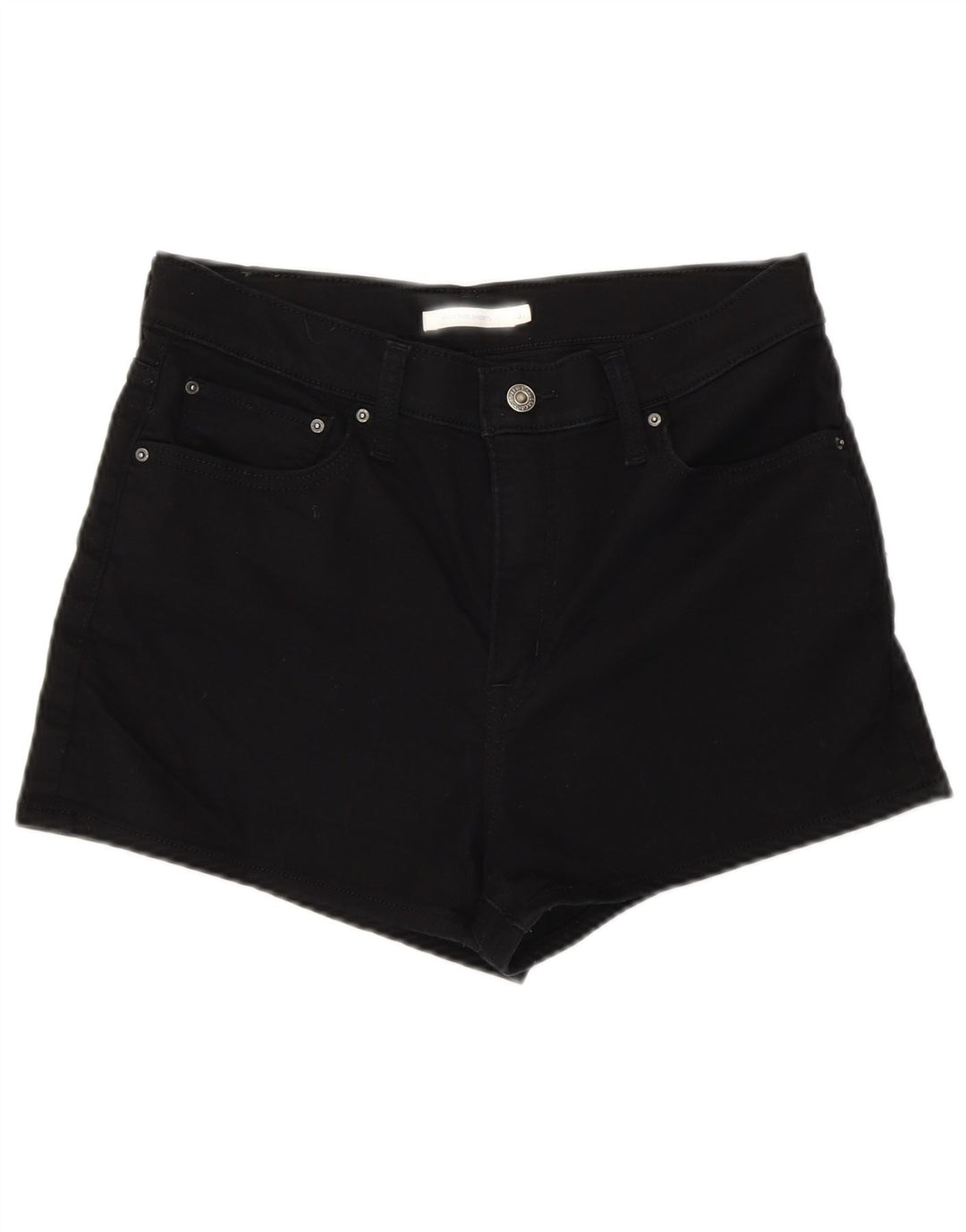 Shorts jeans feminino de cintura alta LEVI'S W31 algodão preto médio