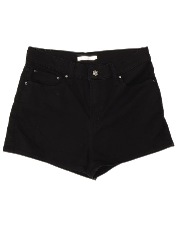 Shorts jeans feminino de cintura alta LEVI'S W31 algodão preto médio