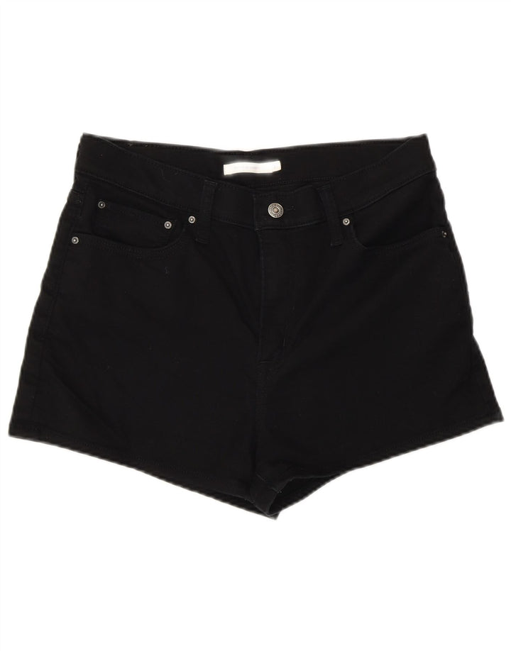 Shorts jeans feminino de cintura alta LEVI'S W31 algodão preto médio