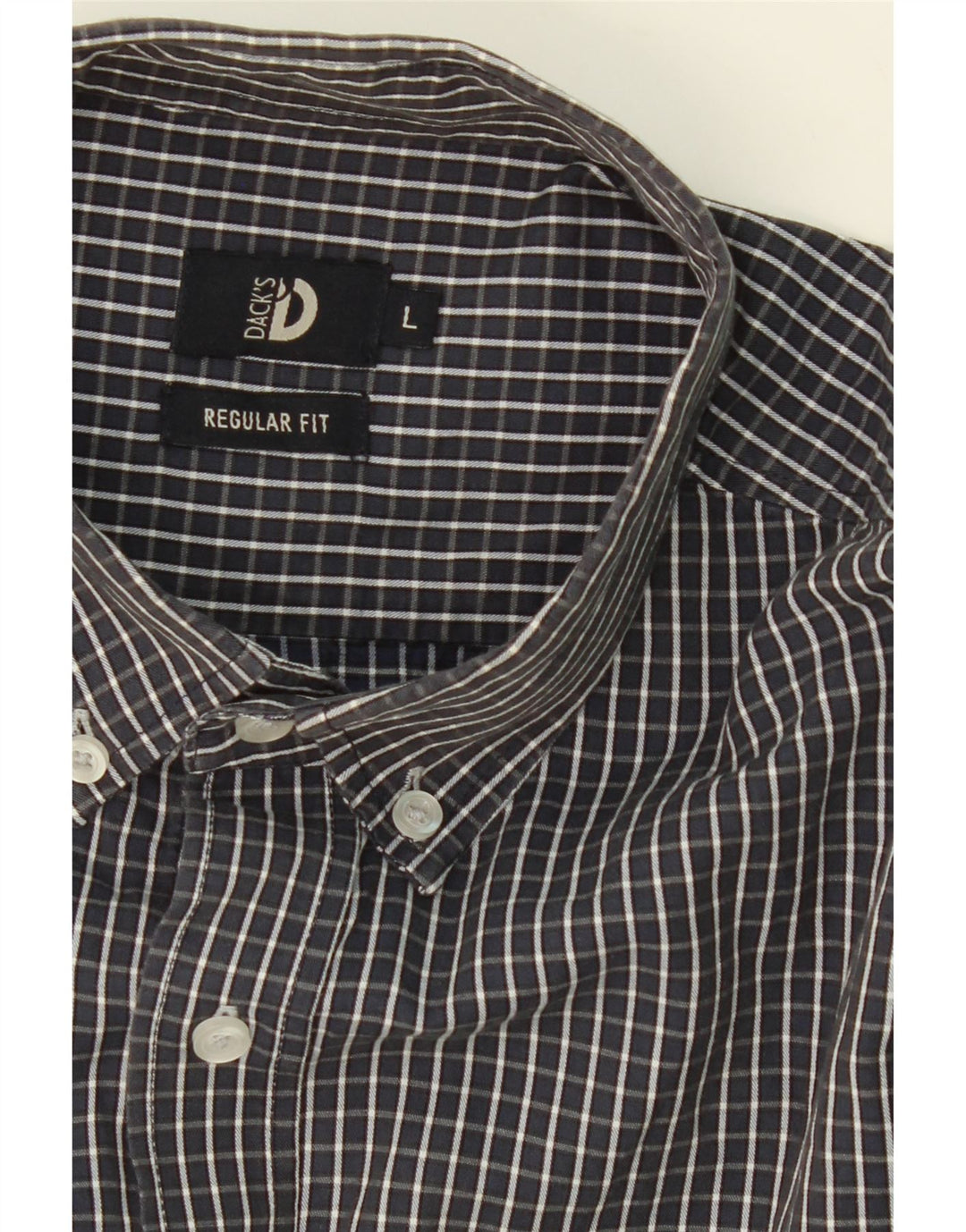 DACK'S Mens Regular Fit Shirt Large Black Check Cotton Vintage Dack's and Second-Hand Dack's from Messina Hembry 