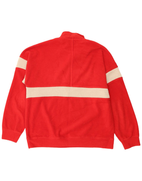 Lotto Mens Zip Neck Fleece Jumper XL Vermelho Colorblock Poliéster