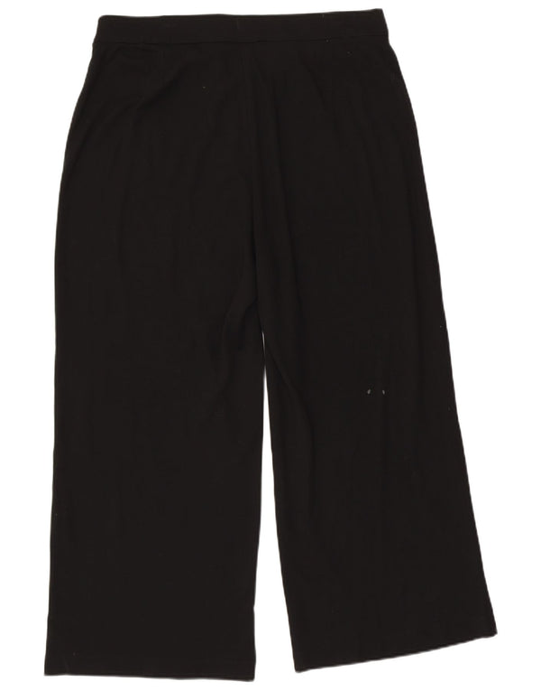Calças cortadas femininas Marks & Spencer UK 18 XL W36 L26 preta viscose