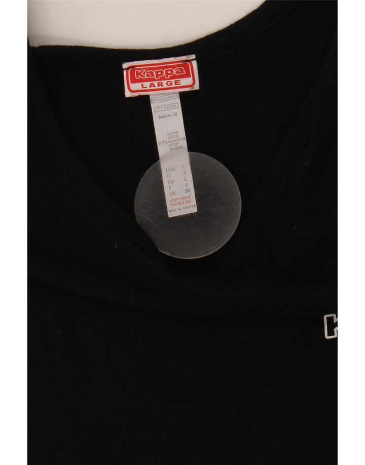Kappa Mens Colete Top Grande Algodão Preto