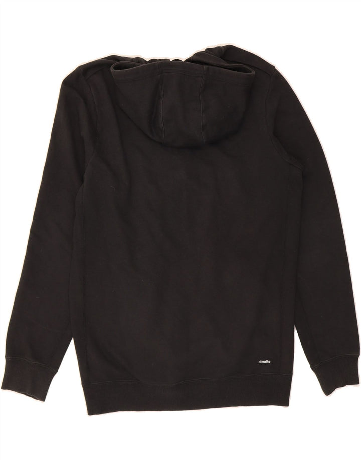 ADIDAS Boys Climalite Zip Hoodie Sweater 15-16 Years Black Cotton Vintage Adidas and Second-Hand Adidas from Messina Hembry 