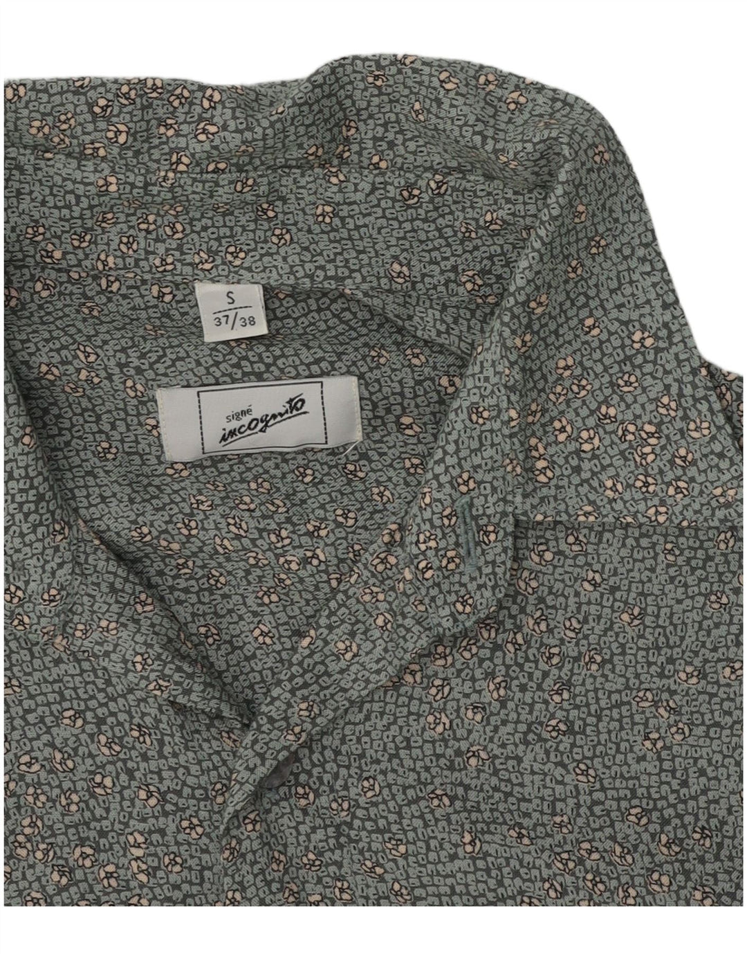 Camisa masculina Incognito tamanho 37/38 pequena floral cinza
