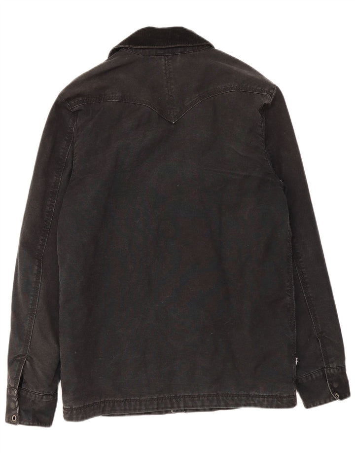 LEVI'S Mens Utility Jacket UK 36 Pequeno Algodão Preto