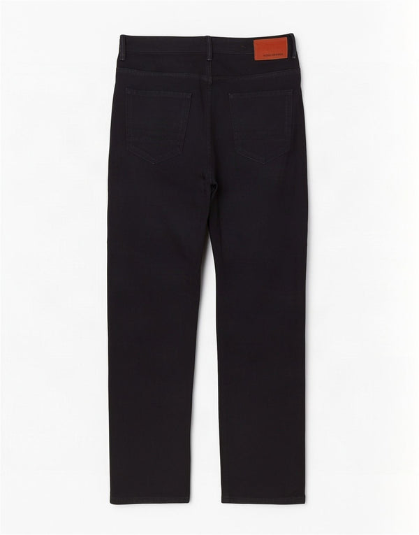 Hugo Boss Mens Straight Jeans W32 L30 Azul Marinho Algodão