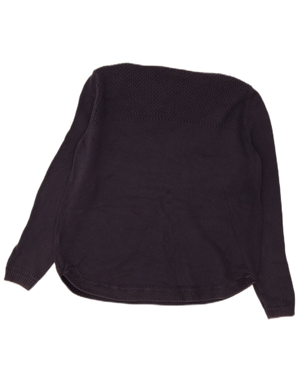 Suéter feminino Marks & Spencer com gola canoa Reino Unido 18 XL algodão azul marinho
