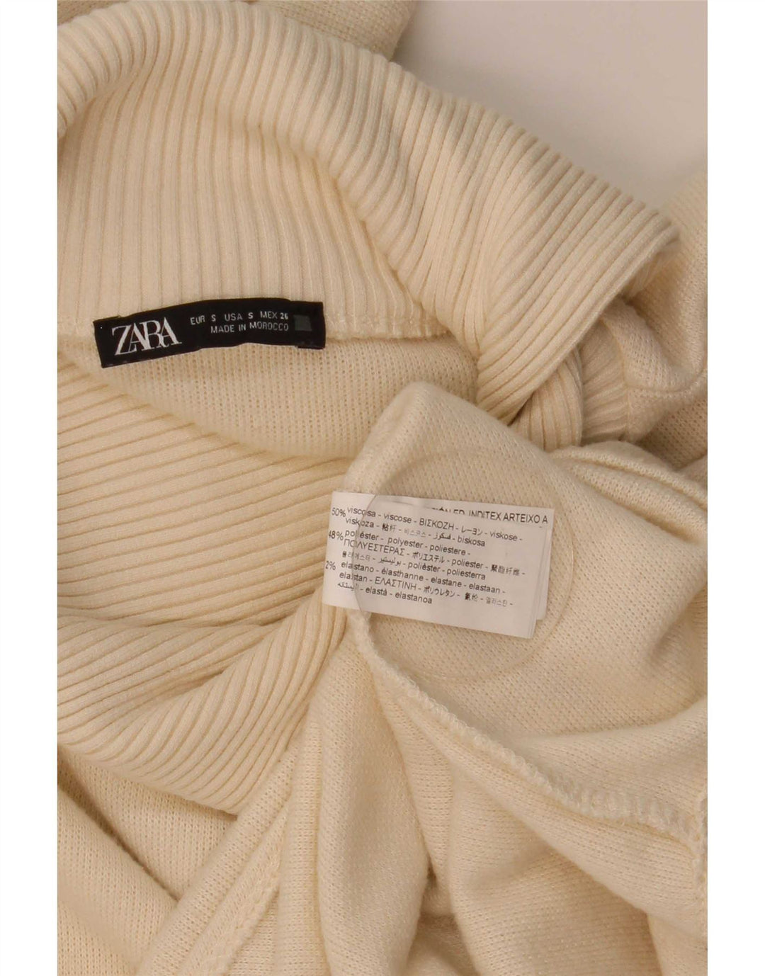 Zara Poncho Jumper Assimétrico Feminino Reino Unido 10 Pequeno Off White Viscose