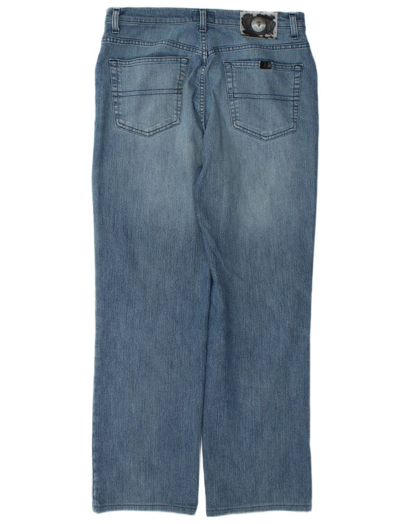 Trussardi Mens Straight Jeans W32 L30 Azul Algodão
