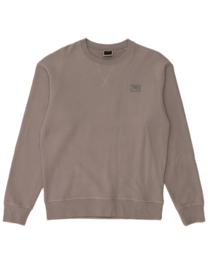 Jack & Jones moletom masculino jumper pequeno algodão cinza