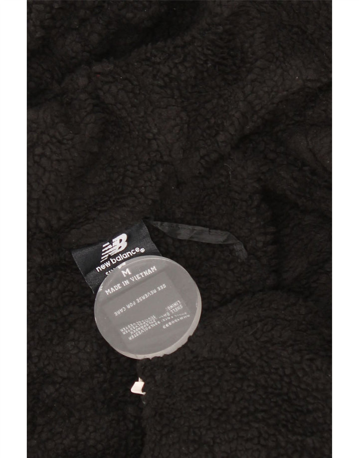 Suéter masculino com capuz New Balance Sherpa Zip poliéster preto médio