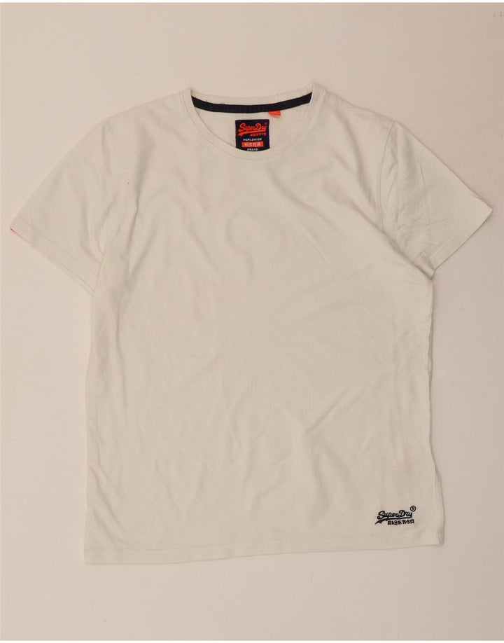 Camiseta masculina Superdry Top grande algodão branco