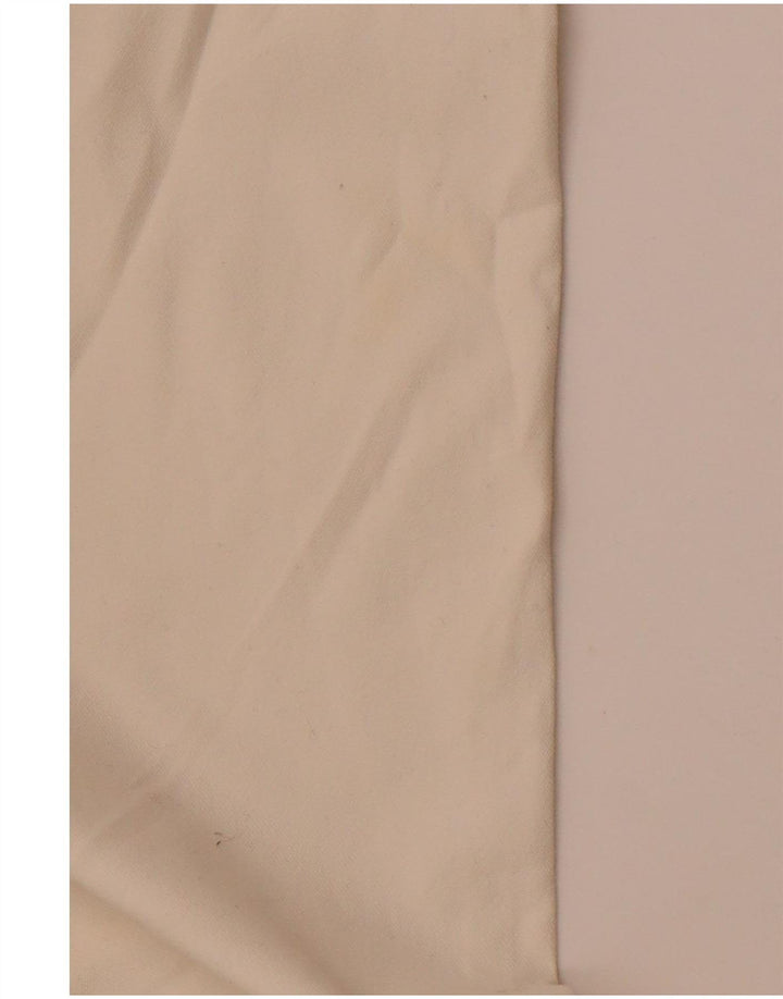 Calça chino reta feminina BENETTON Reino Unido 10 pequeno W28 L28 algodão branco