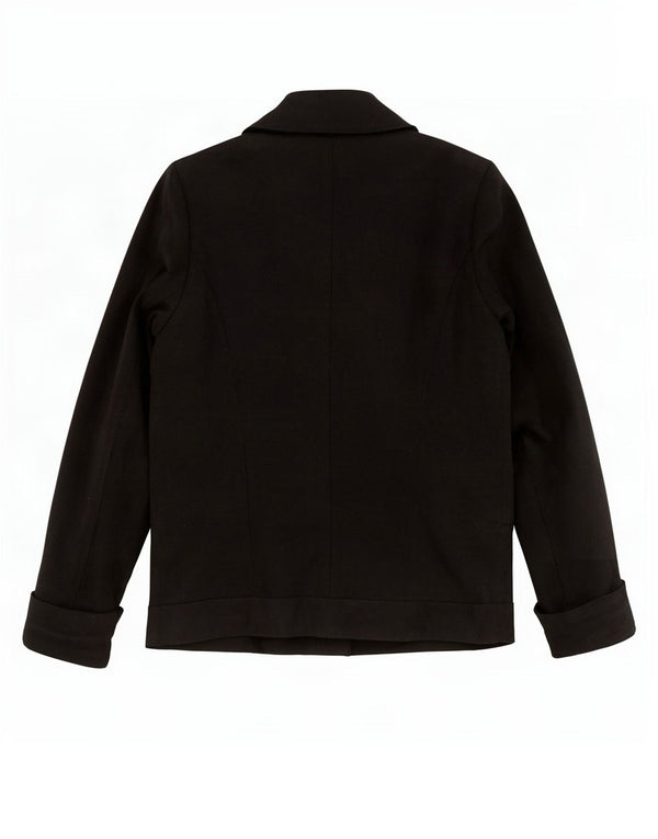 Topshop Womens Double Breasted Blazer Jacket UK 8 Small Black Wool