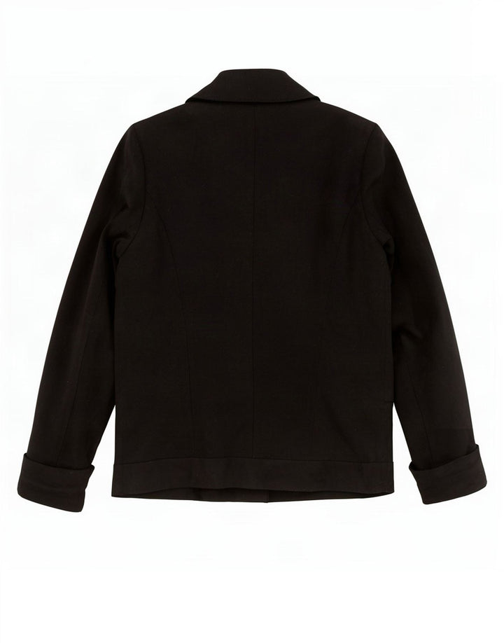Jaqueta blazer feminina Topshop com peito duplo Reino Unido 8 pequena lã preta