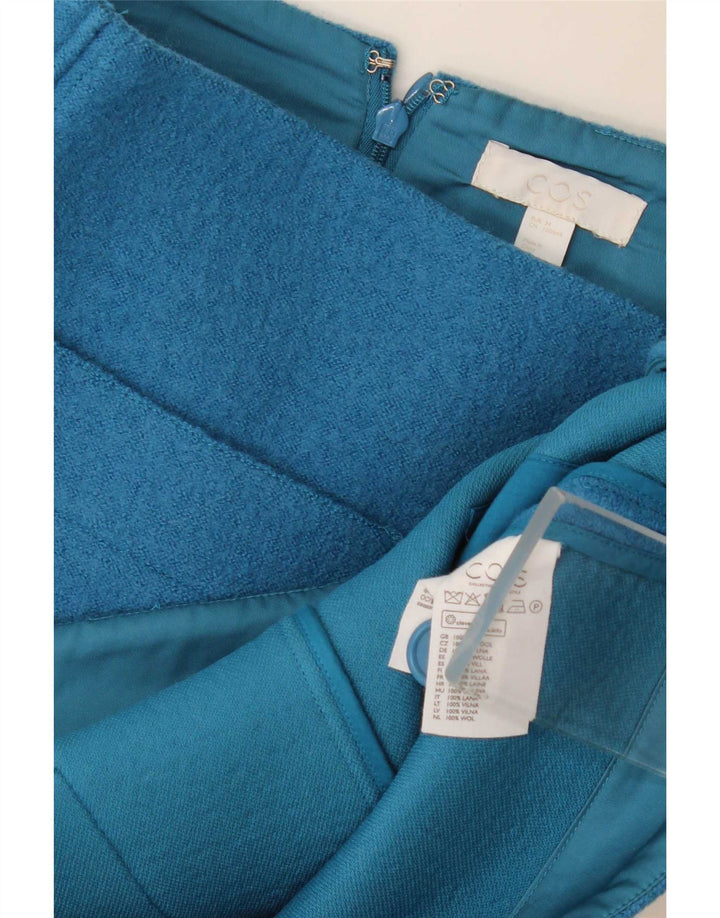 Mini saia feminina Cos EU 34 XS W30 lã azul