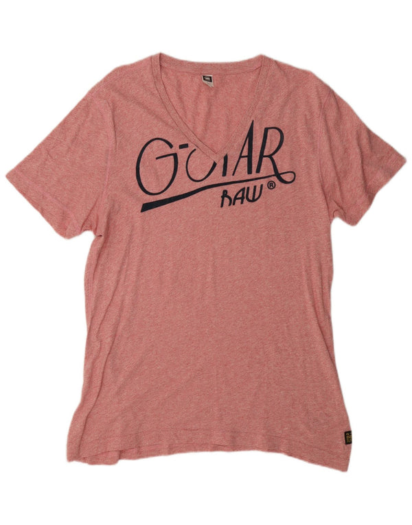 Camiseta gráfica masculina G-Star Top XL algodão rosa