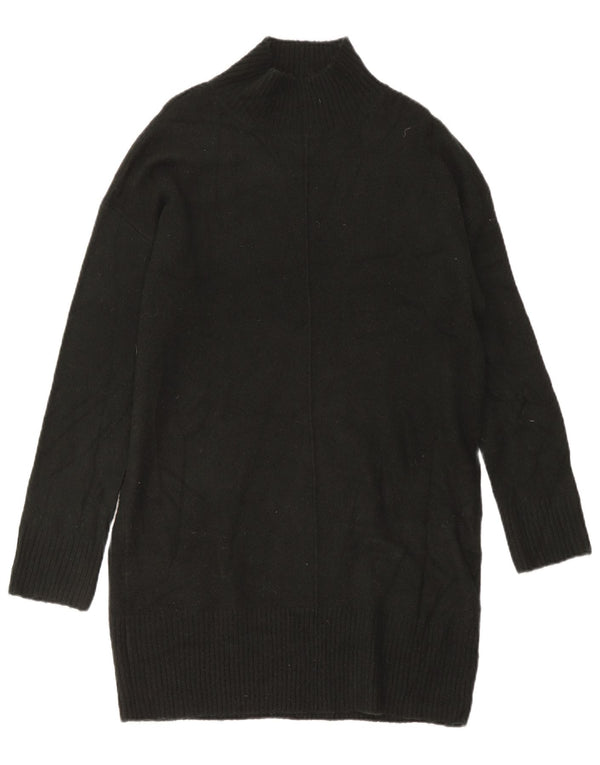 Vestido feminino Oasis de manga comprida oversized Reino Unido 14 médio preto acrílico