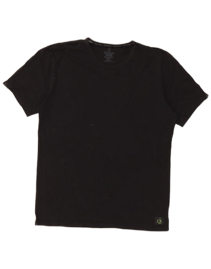 Camiseta masculina Calvin Klein de algodão preto médio