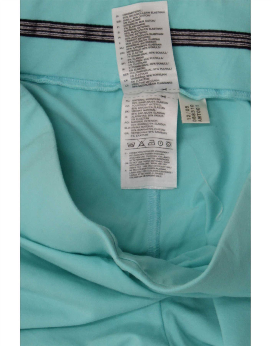 Calça de treino regular feminina Adidas algodão turquesa médio