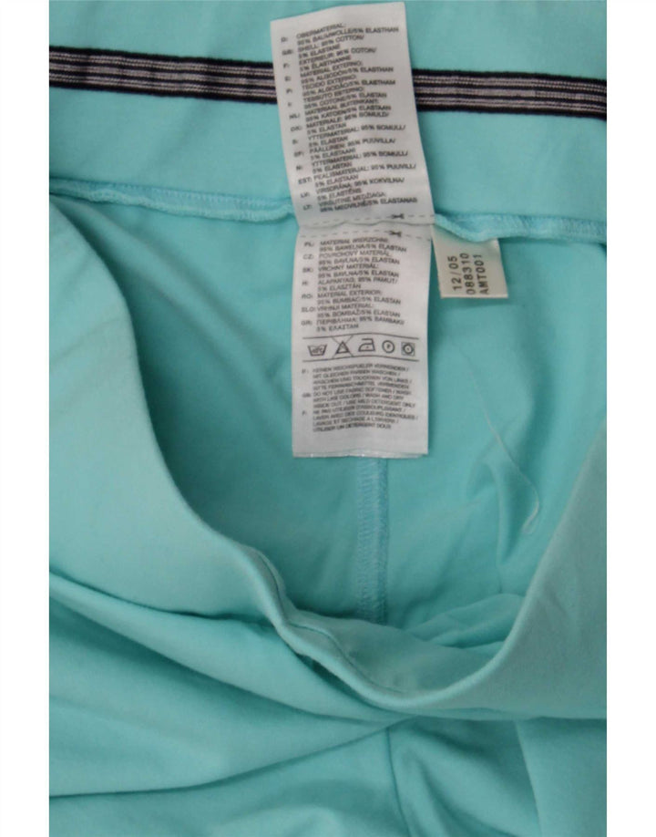 Calça de treino regular feminina Adidas algodão turquesa médio