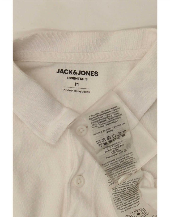 Camisa polo masculina Jack & Jones Regular Fit de algodão branco médio