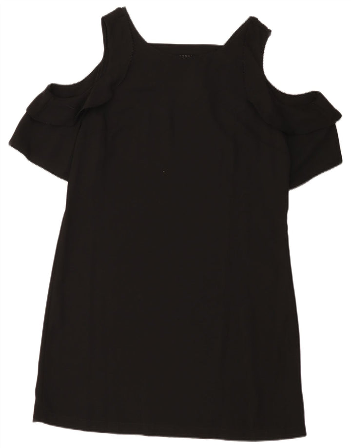 Próximo Vestido feminino sem ombro UK 12 poliéster preto médio