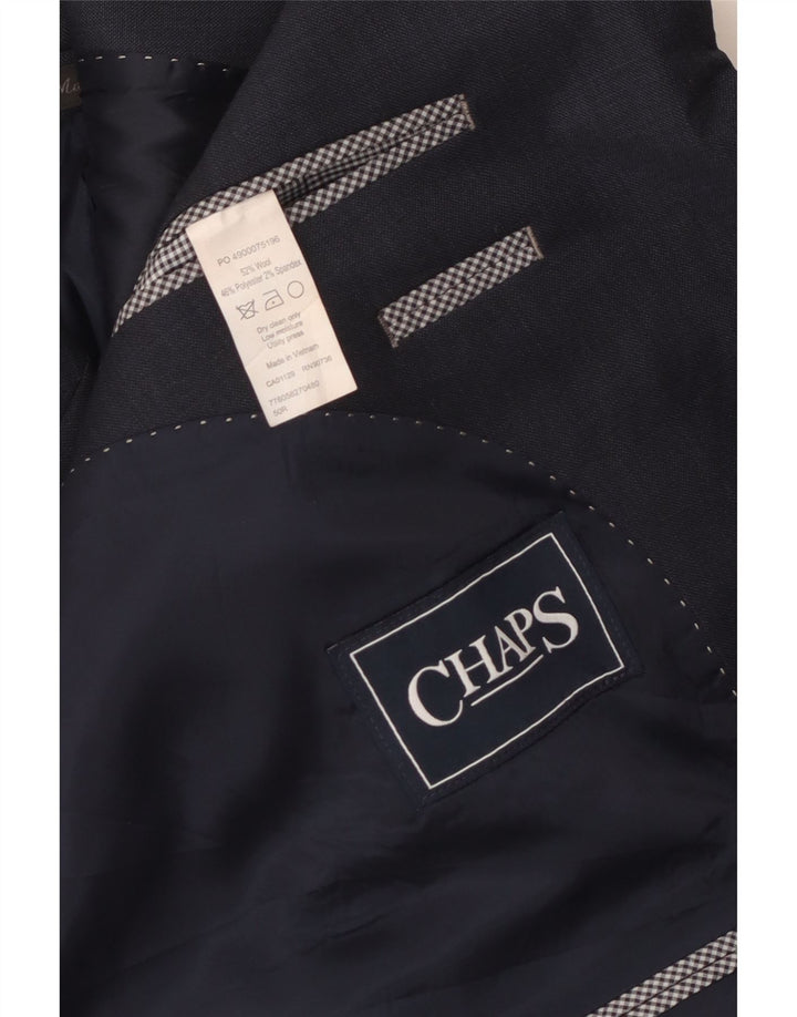 Jaqueta blazer masculina Chaps com 2 botões IT 50 grande lã azul marinho