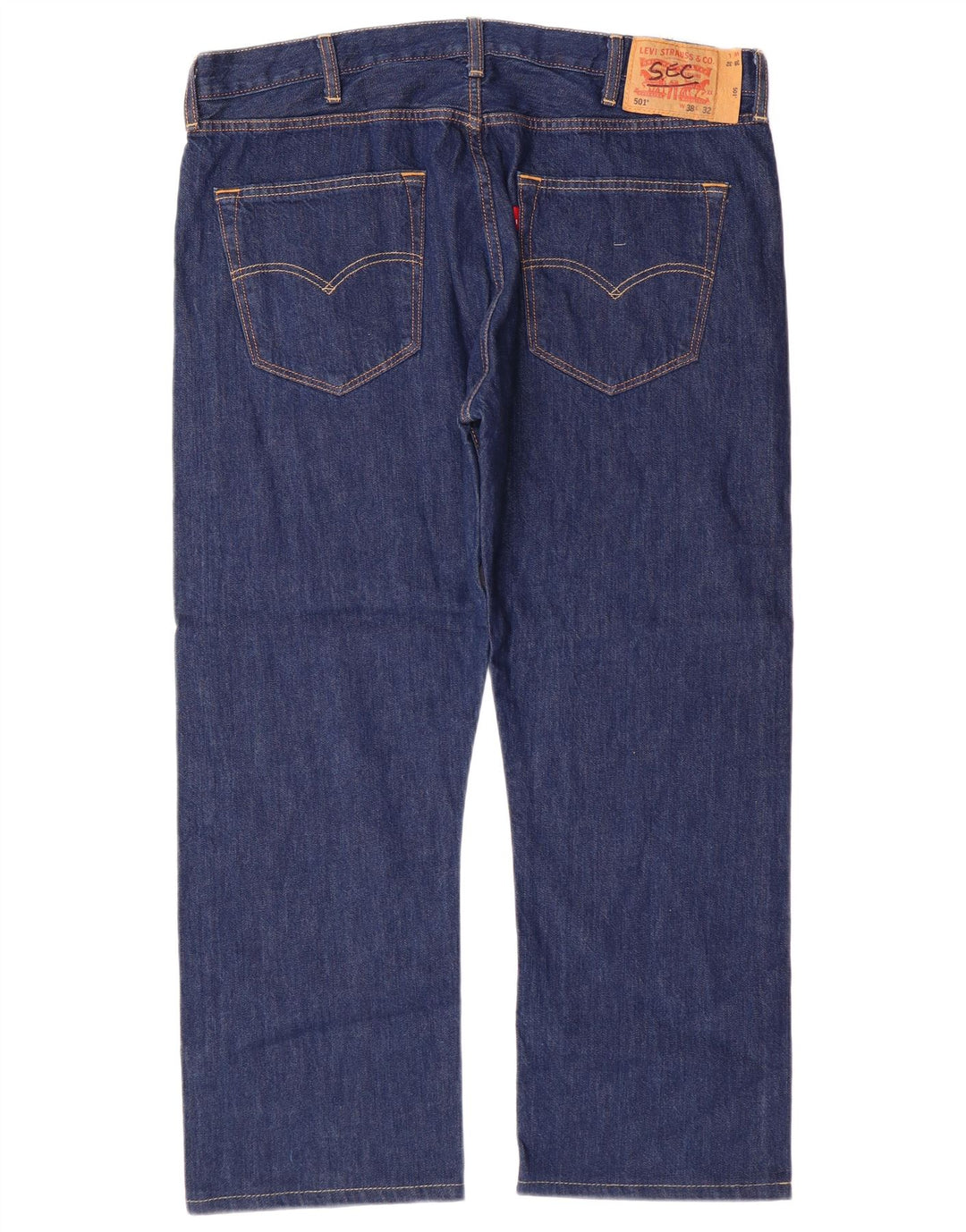 LEVI'S Masculino 501 Straight Jeans W38 L27 Azul Algodão