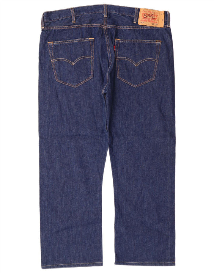 LEVI'S Masculino 501 Straight Jeans W38 L27 Azul Algodão