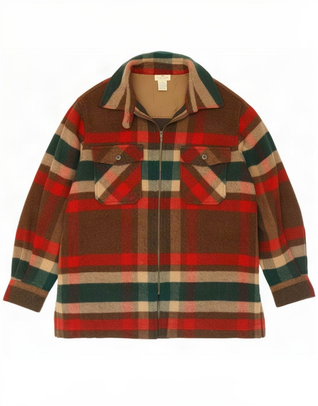 Camisa masculina vintage de flanela média vermelha xadrez acrílica