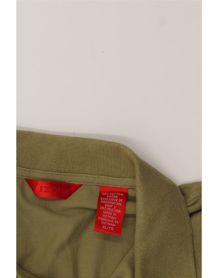 IZOD Mens Polo Shirt XL Khaki Cotton Vintage Izod and Second-Hand Izod from Messina Hembry 