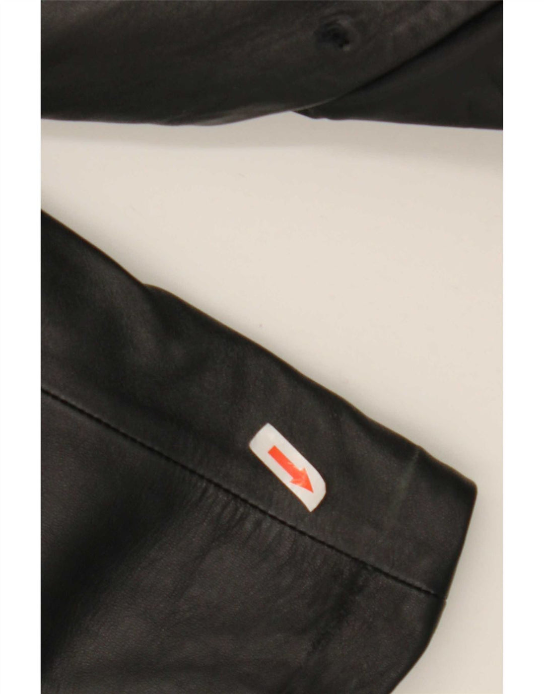 Casaco de couro feminino vintage UK 14 grande preto