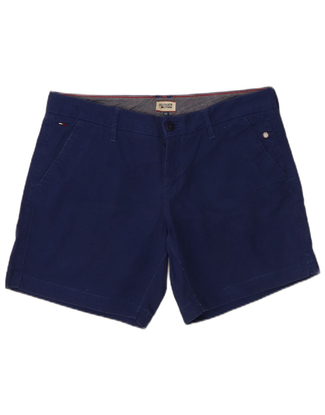 Shorts Chino feminino Tommy Hilfiger W30 algodão azul médio