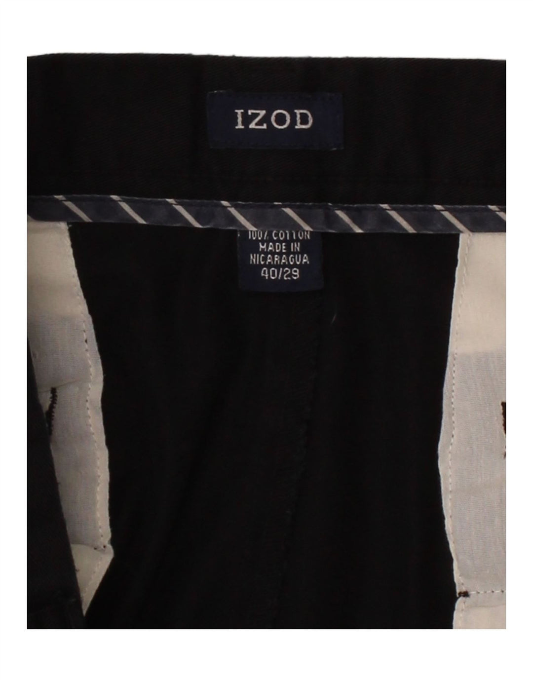 IZOD Mens Straight Chino Trousers W40 L29 Black Cotton Vintage Izod and Second-Hand Izod from Messina Hembry 