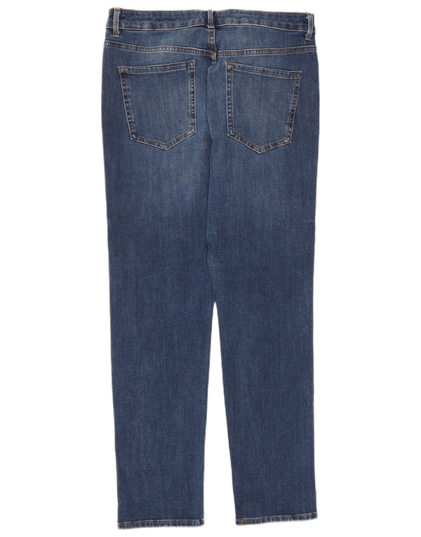 Jeans Marks & Spencer feminino slim UK 14 grande W32 L27 algodão azul